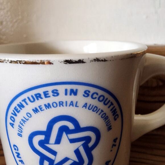 VTG Boy Scouts Mug Cup BSA Buffalo Memorial Auditorium GNFC Scout O Rama 1974 - Picture 2 of 7
